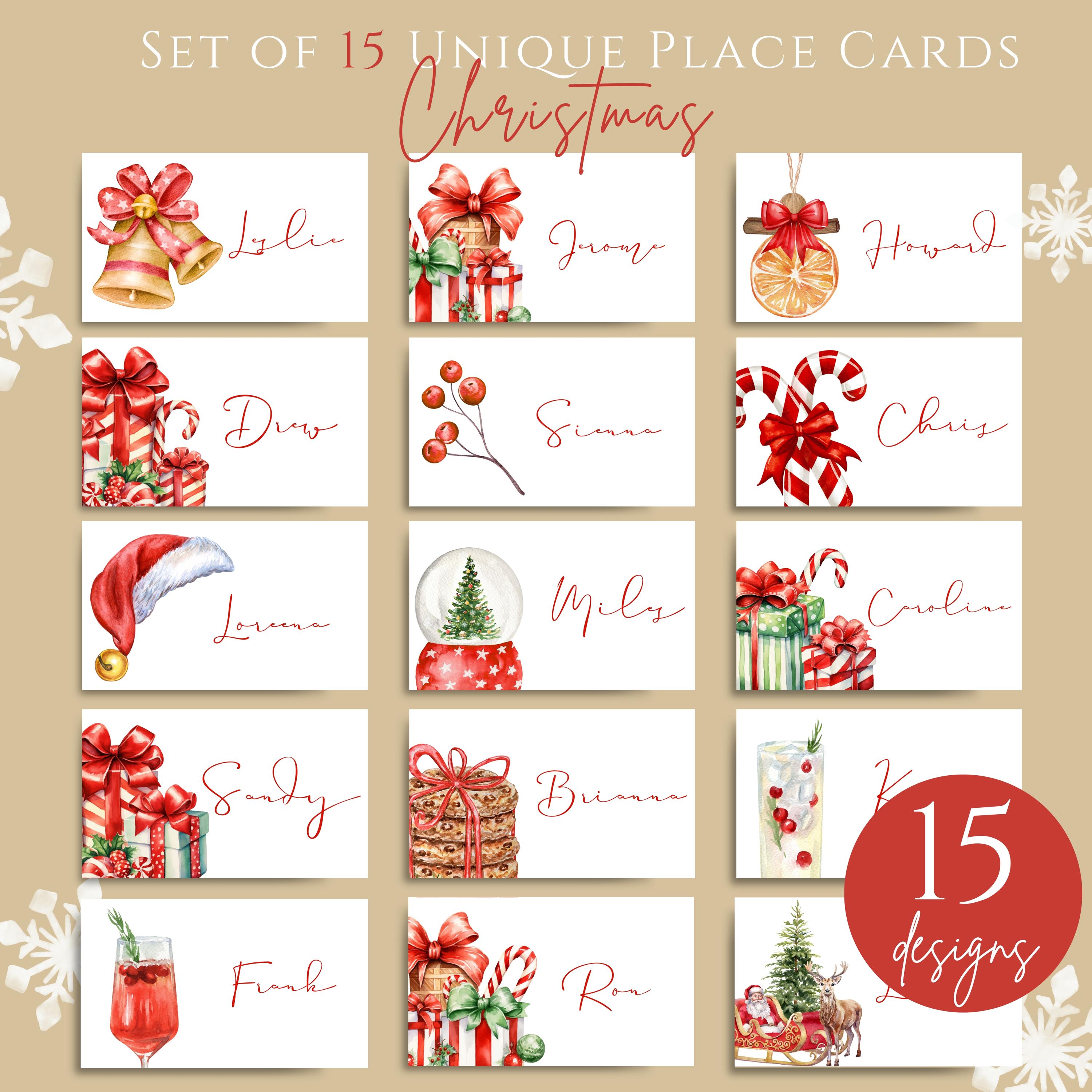 Lot De 16 Marque-places De Noël - Décorations De Table - Pas Besoin De Porte-cartes Découpés à L'emporte-pièce