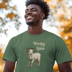 Worthy Lamb Christian T-Shirt: Hand-Drawn Sketch, Easter Gift