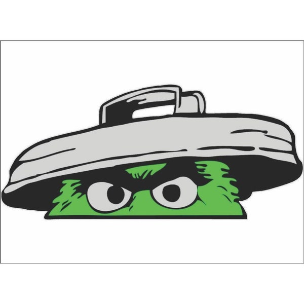 Oscar the Grouch Trash Peeper Decal: Fun for Your Vehicle! Window, Laptop, Water Bottle, any Flat Surface