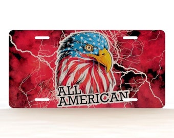 Patriotic All American American Flag Eagle Novelty License Plate