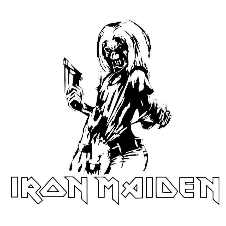 Iron Maiden Schriftzug Aufkleber in schwarz