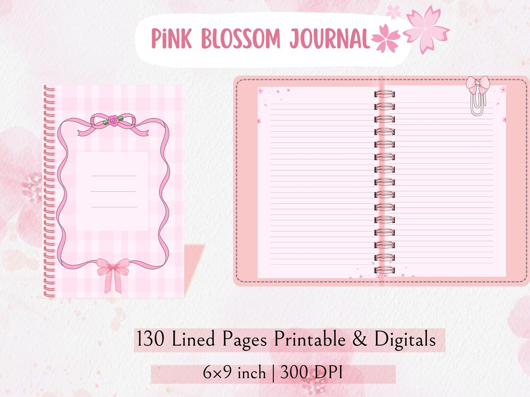 Pink Blossom Journal | Floral, Daily Writing (PDF) - Etsy