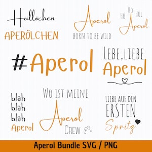 Aperol Spritz SVG & PNG Bundle – Fichiers numériques cocktail pour Cricut, Summer Drink Clipart, Silhouette Studio Plotter File SVG,