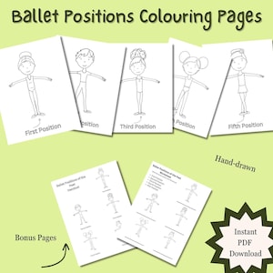 Ballet Positions Coloring Pages: Dance Activity Handouts (PDF Download)