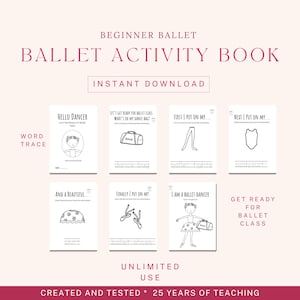 Ballet Activity Book: Printable Coloring Pages for Dance Teachers (PDF Downloadable Pages, Ages 4-8)