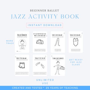 Jazz Dance Activity Book: Printable Coloring & Tracing Sheets (PDF Downloadable Pages, Ages 4-8)