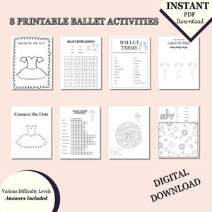 Ballet Activity Printables: Dance Games & Worksheets (PDF Download)