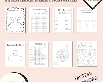 Activités de ballet à imprimer : jeux de danse et feuilles d'exercices (téléchargement PDF)