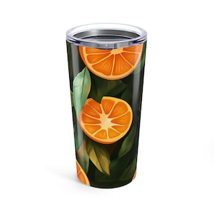 Orange Patterned Tumbler - Vibrant Drinkware, Colorful Water Cup, Fun Beverage Holder, Unique Travel Mug, Stylish Coffee Tumbler
