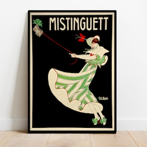 Schönes Vintage Französisch I Jugendstil Plakat I Mistinguett I Dekoratives Wanddekor I Unterhaltungsplakat I Moulin Rouge I Kasino de Paris