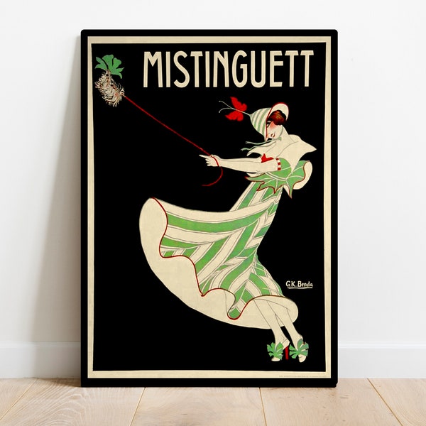 Beautiful Vintage French I Art Nouveau Poster I Mistinguett I Decorative Wall Decor I Entertainment Poster I Moulin Rouge I Casino de Paris
