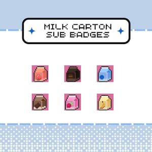 Ready to Use Milk Carton Sub Badges for Twitch Streaming