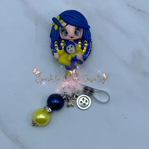 Badge Reel, Nurse Gift, Spooky Badge Reel, Emergence Badge Reel, Halloween Badge Reel, Retractable Badge Reel, Healthcare, Blue Hair Girl