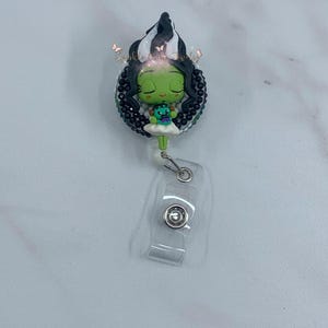 Badge Reel, Nurse GIft, Halloween Badge Reel, Retractable Badge Reel, Emergency Badge, Healthcare, Nurse Gift, RN CNA, Frankenstein girl