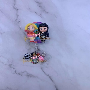 Badge Reel, Nurse Gift, Emergency Badge, Tech ID Badge Reel, Funny Badge Reel, Student Nurse, Halloween Badge Reel, RN, spooky girl & friend