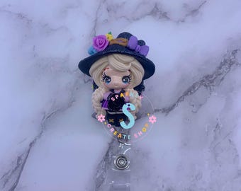 Badge Reel, Nurse Gift, Spooky Badge Reel, Medical Badge Reel, Halloween Badge Reel, Retractable Badge Reel, Healthcare, RN CNA, Witch girl