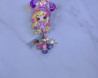 Badge Reel, Nurse Gift, Student Nurse, Lanyard, RN, Retractable Badge Holder, Emergence Badge Reel, Tech ID Holder, Long Haired Princess