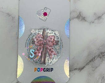 Coquette Valentine Jesus, Valentine Bow Bible Verse Pop Grip