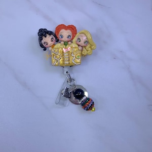 Badge Reel, Nurse Gift, Funny Badge Reel, Halloween Badge Holder, Emergence Badge Reel, Retractable Badge Reel, RN, Spooky Witch Sisters