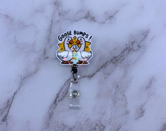 Badge Reel, Nurse Gift, Emergency Badge, Tech ID Badge Reel, Clinic Badge Reel, Funny Badge Reel, CNA, ID Holder, Badge Clip, Goose bumps