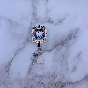 Abzeichen Reel, lustige Abzeichen Reel, gruselige Abzeichen, Halloween Badge Reel, einziehbarer Badge Halter, Emergenz Badge, RN, Tech ID Inhaber, Ghost