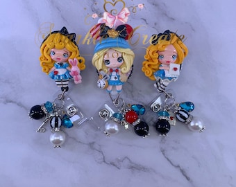 Girl wonderland Badge Reel, Medical Badge Reel, Retractable Badge Holder, Emergence Badge Reel, Clinic Badge Reel, Healthcare, Nurse Gift