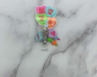 Heart Badge Reel, Nurse Gift Healthcare, Clinic Badge Reel, Retractable Badge Reel, Valentine Sweetheart Badge Reel, Medical Badge Reel