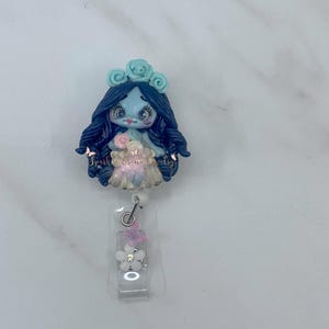 Badge Reel, Nurse Gift, Halloween Badge Reel, Spooky Badge Reel, Retractable Badge Reel, Healthcare, Medical Badge Reel, RN, Zombie bride