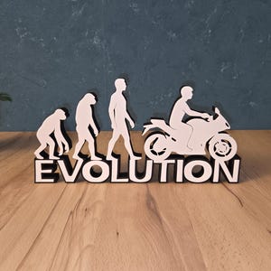 La evolución de un motociclista, como archivo para autoimprimir en una impresora 3D FDM