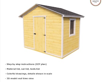3x2m SHED DIY plans PDF woodshed barn shingle gable roof digital download outdoor woodworking tech craft plans