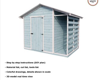 3x2m WOODSHED DIY plans PDF shed barn firewood shingle gable roof digital download outdoor woodworking tech craft plans