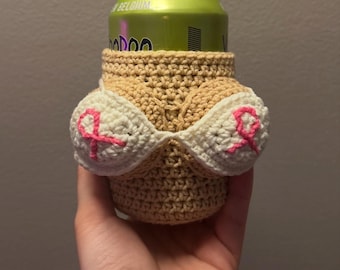 Handmade Boobie Crochet Drink Sleeve Novelty Gift