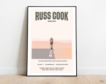 Hardest Geezer 'Russ Cook' Print | World Record | Running Print | Digital Art | Wall Art | Custom Prints