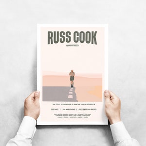 Hardest Geezer 'Russ Cook' Print World Record Running Print Digital Art Wall Art Custom Prints image 8