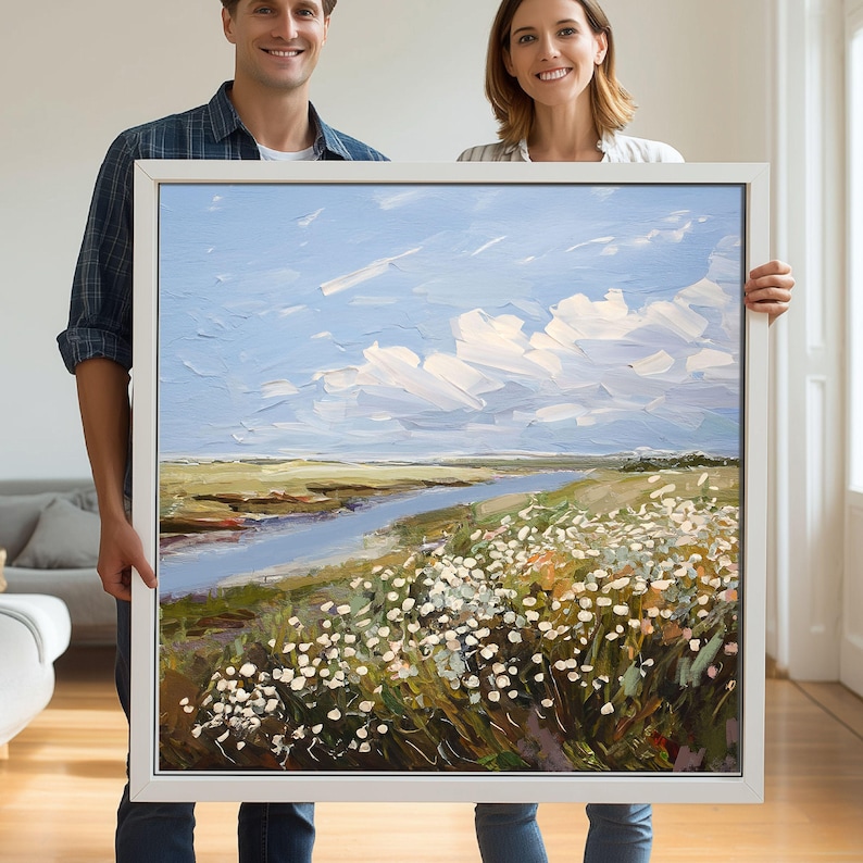 Ireland Landscape Wall Art, Hillside Wildflowers Impressionist Print, Museum Quality Giclee Prints image 3