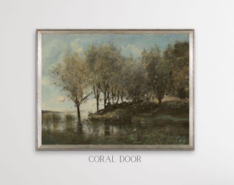 Landscape Wall Art, Vintage Country Painting Fine Art Print for Living Room, Canvas Wall Art Shipped to Your Door Ready to Hang,