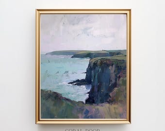 Coastal Ireland Wall Art, Ocean Landscape Beach Art, Cliffs of Moher Vertical Print, Modern Coastal Decor, Canvas prints,