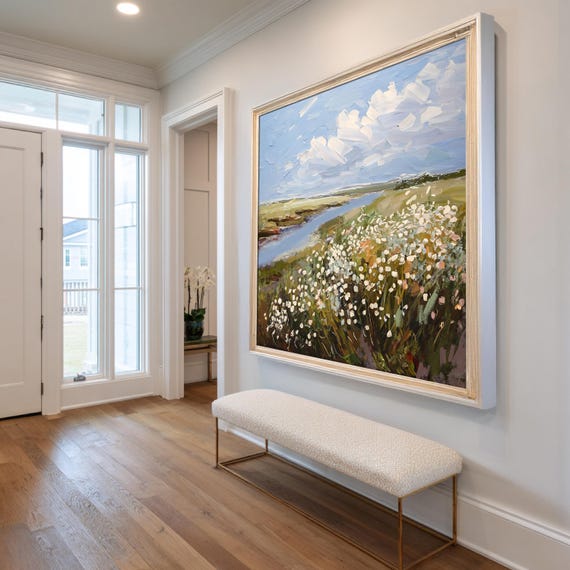 Ireland Landscape Wall Art, Hillside Wildflowers Impressionist Print, Museum Quality Giclee Prints