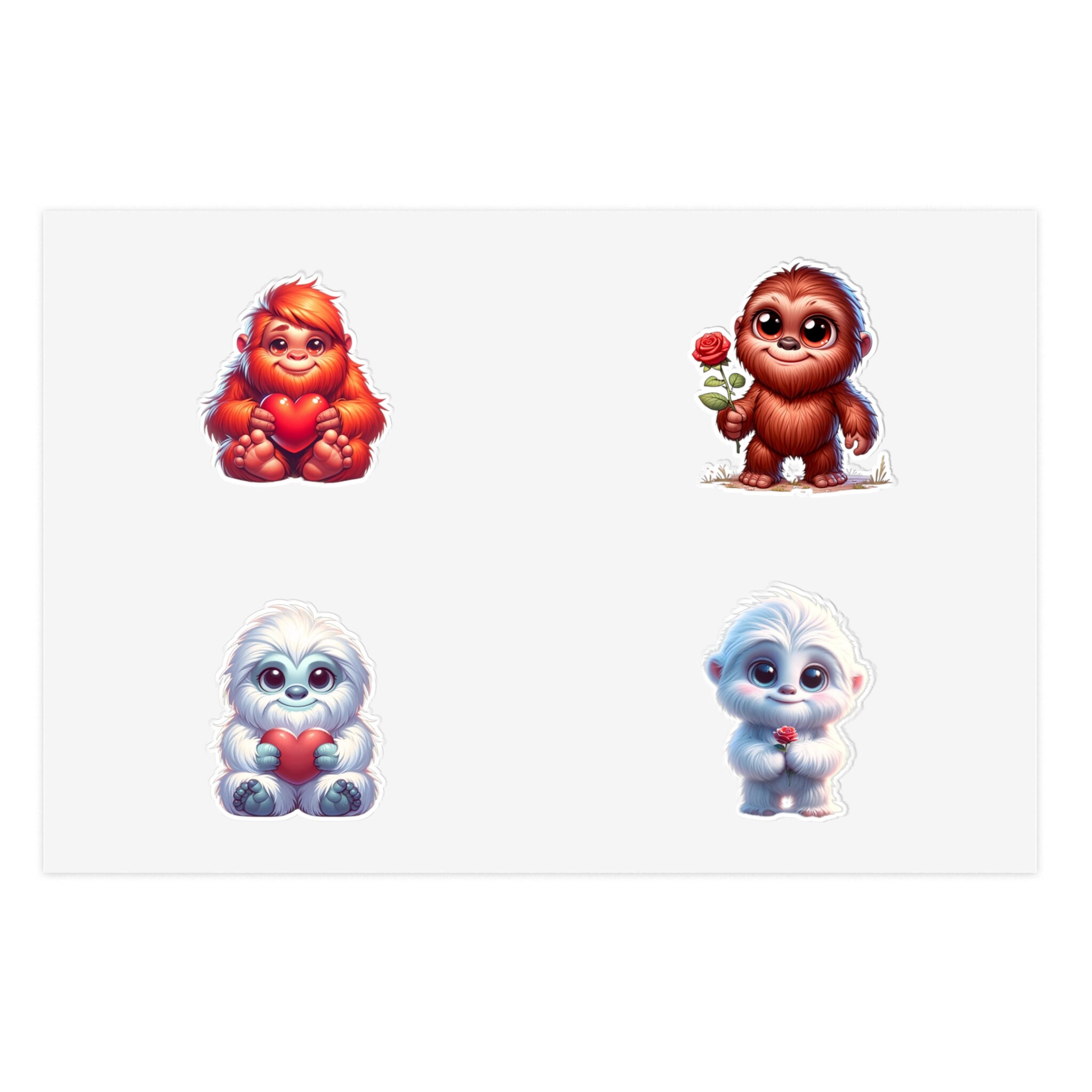 Bigfoot Yeti Love Stickers - Fun Cryptid Decals for Love - Adhesive ...