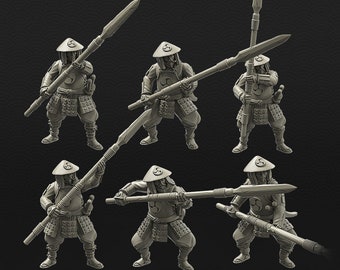 Japanese Ashigaru Spearmen - Kyoushuneko Miniatures