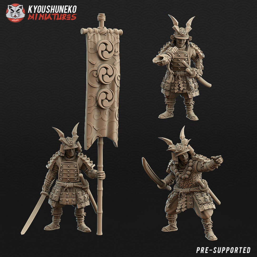 Japanese Samurai Command Group - Kyoushuneko Miniatures - Etsy