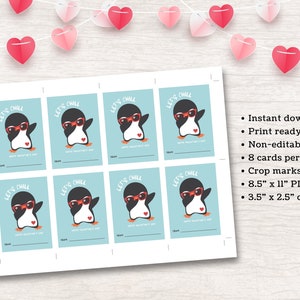 Penguin Valentine's Day Printable Exchange Cards | Kids Penguin ...