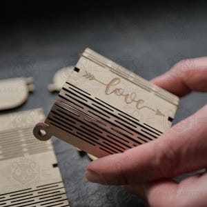 Arquivo de corte a laser para caixa de presente para material de 3 mm, 4 mm ou 1/8 de polegada – SVG, DXF, DWG – Download instantâneo com manual de montagem