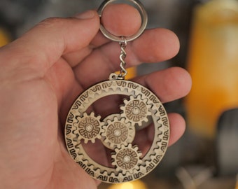 Kinetic Fidget Spinner Keychain: Laser Cut SVG Files (Digital File)