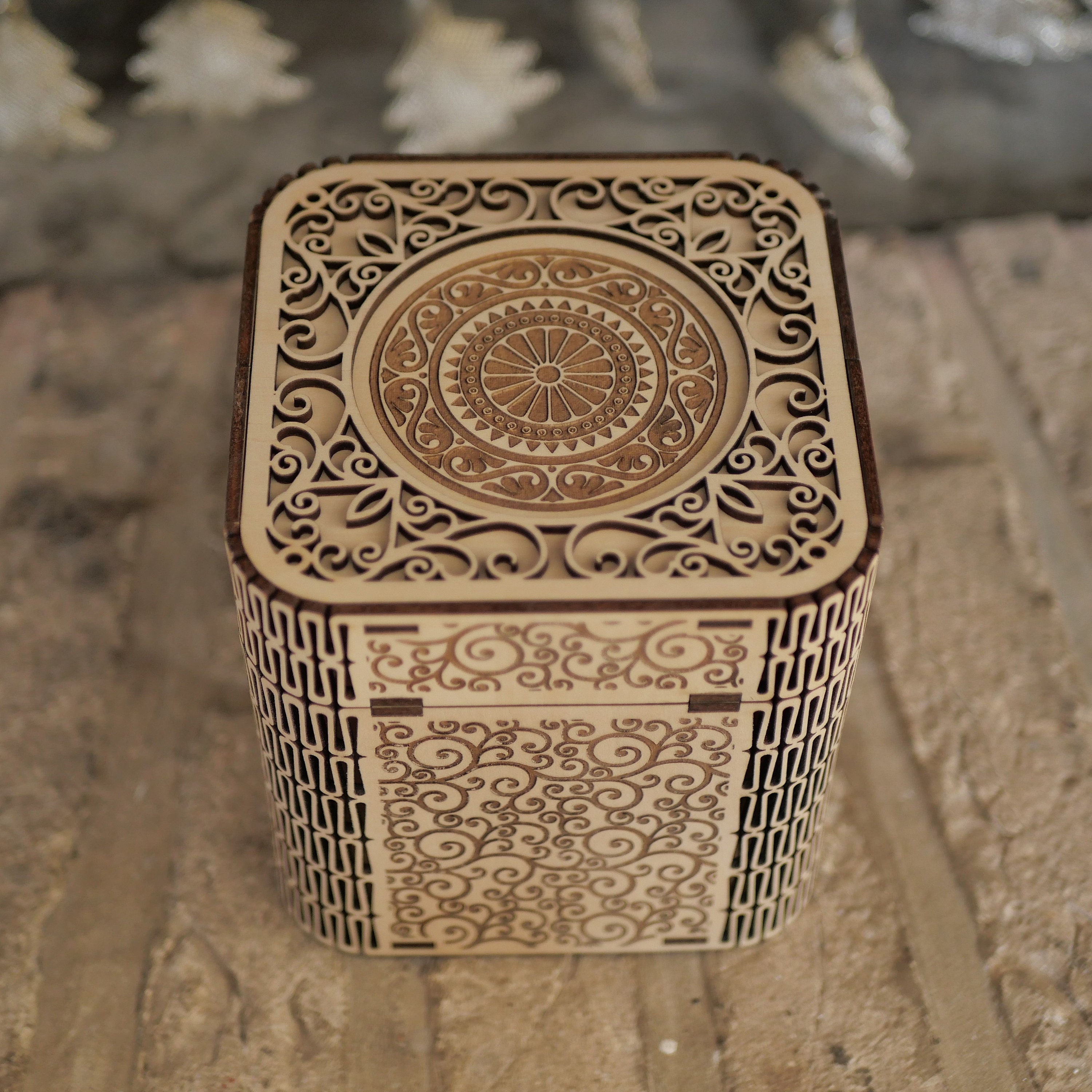 Laser Cut Gift Box File: SVG DXF CDR - 125x125x125mm (digital Download ...