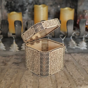 Laser Cut Gift Box File: SVG DXF CDR - 125x125x125mm (Digital Download)