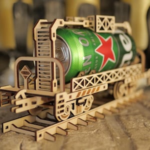 Archivo de corte láser original de tanque ferroviario con soporte para cerveza para materiales de 3 mm, 4 mm y 1/8 de pulgada: SVG, DXF, DWG, PDF, CDR (descarga instantánea)