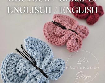 Patrón de crochet de mariposa en PDF / Patrón de crochet de mariposa en PDF (alemán/inglés)