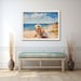 Printable Sandy Beach Landscape Print Vintage Beach House Sea Landscape Oil Painting Printable ...