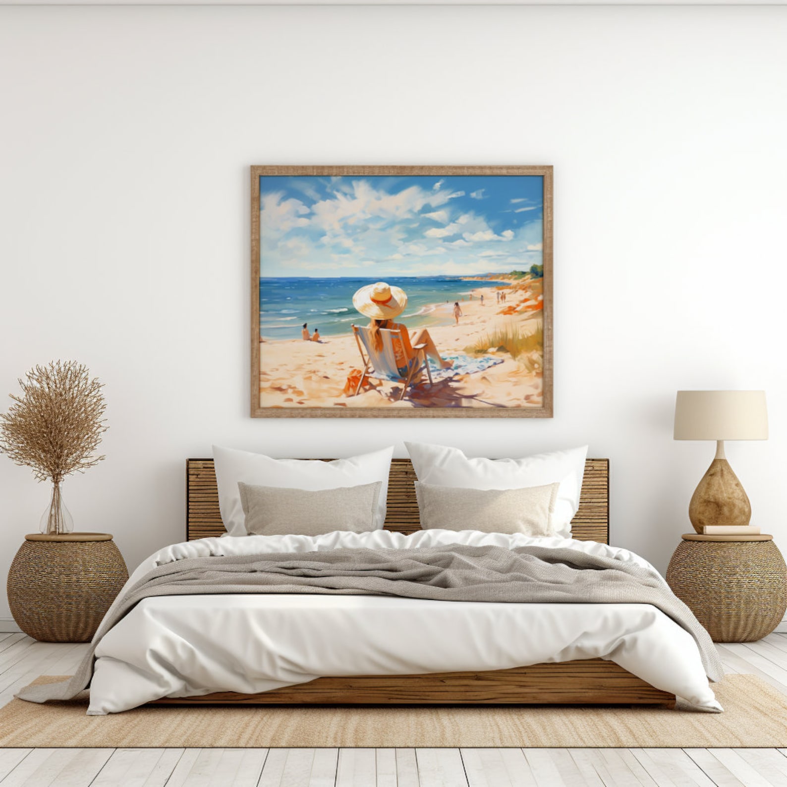 Printable Sandy Beach Landscape Print Vintage Beach House Sea Landscape Oil Painting Printable ...